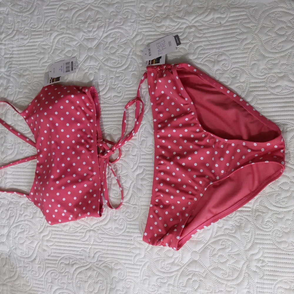 NWT Pink Polka Dot Bikini